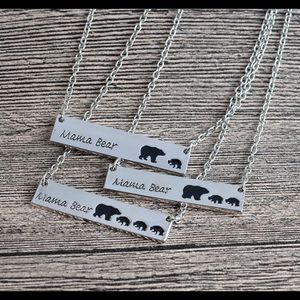 Mother’s Mom Mama Bear Silver Pendant Necklace